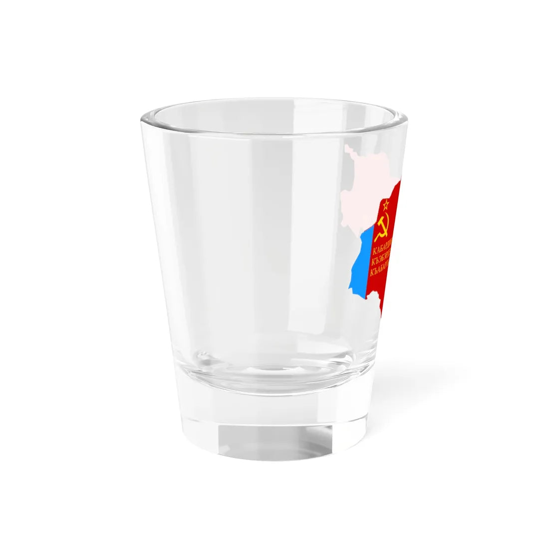 Flag-map of Kabarda-Balkaria ASSR (Russia) Shot Glass 1.5oz - Go Mug Yourself
