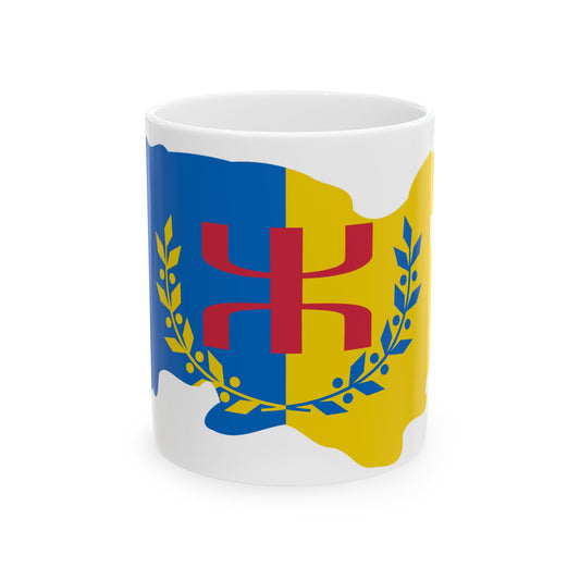 Flag-map of Kabylia (Algeria) White Coffee Mug-11oz-Go Mug Yourself