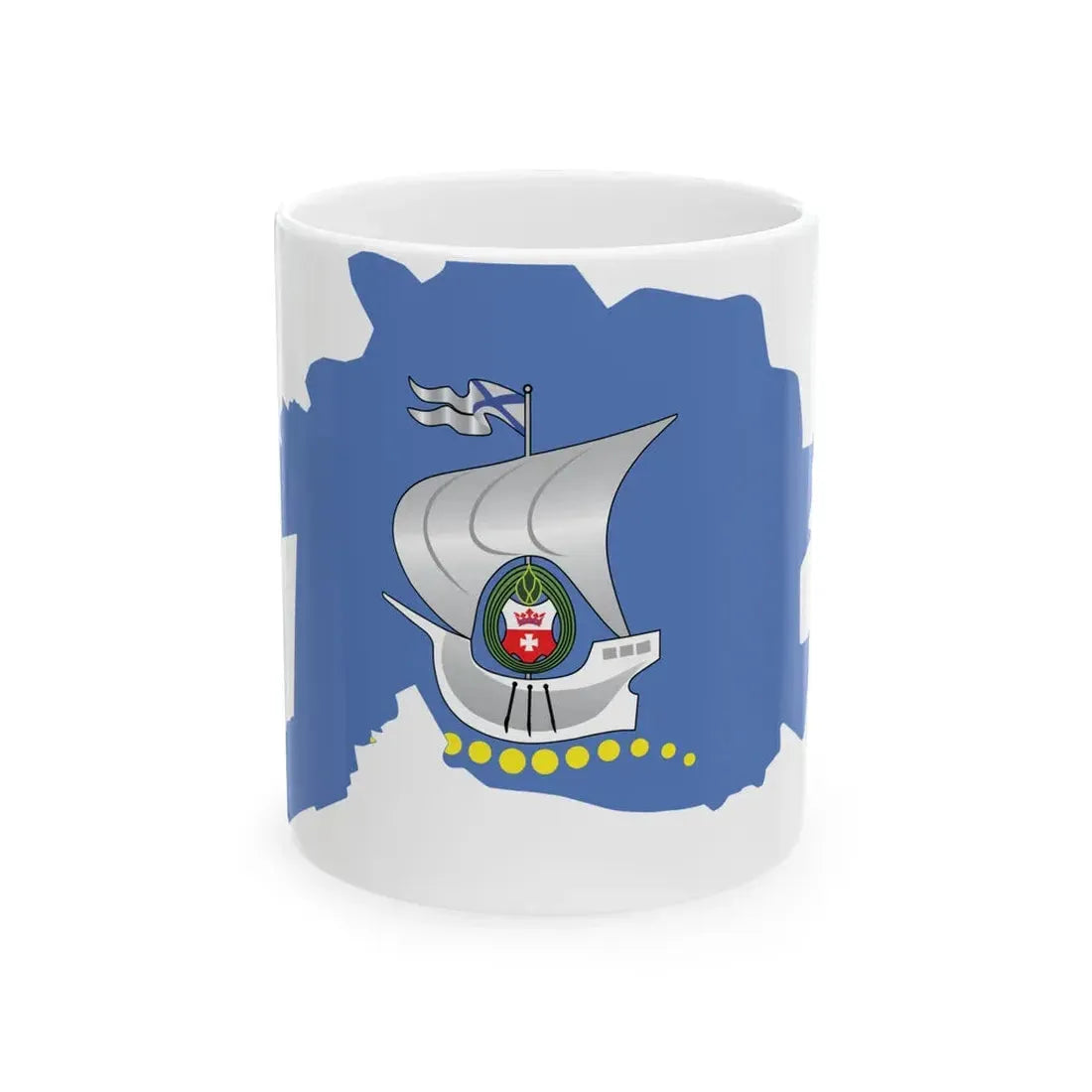 Flag-map of Kaliningrad (Russia) White Coffee Mug 11oz - Go Mug Yourself