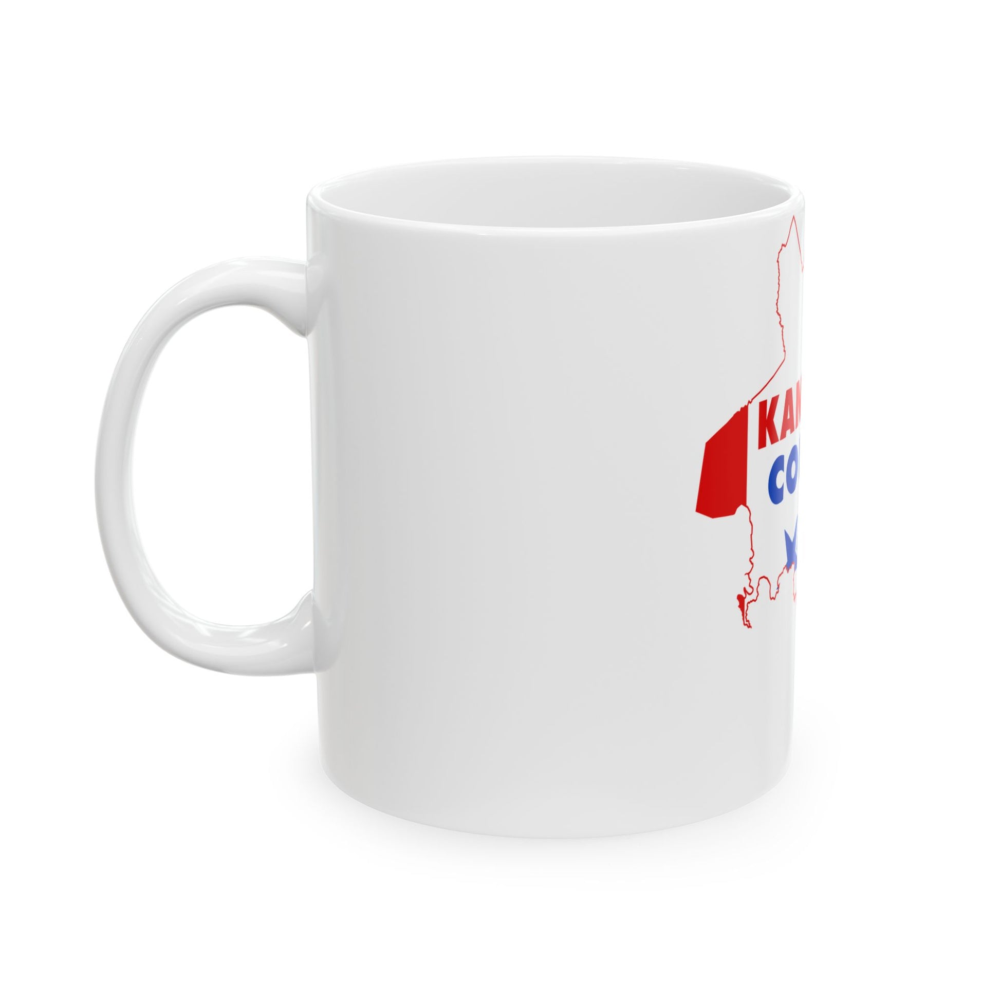 Flag map of Kanawha County West Virginia (United States) White Coffee Mug-Go Mug Yourself