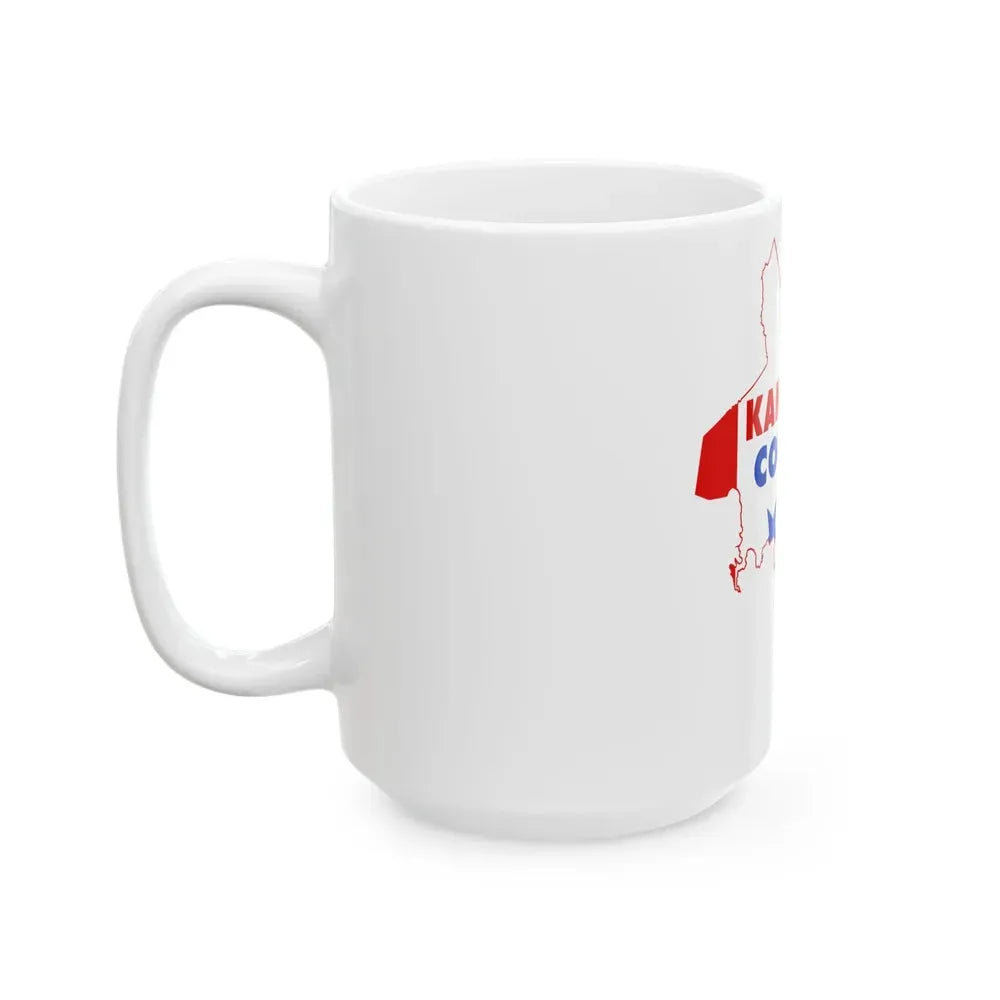 Flag map of Kanawha County West Virginia (United States) White Coffee Mug - Go Mug Yourself