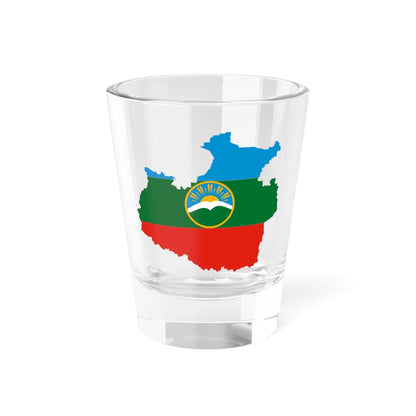 Flag-map of Karachay-Cherkess (Russia) Shot Glass 1.5oz 1.5oz - Go Mug Yourself