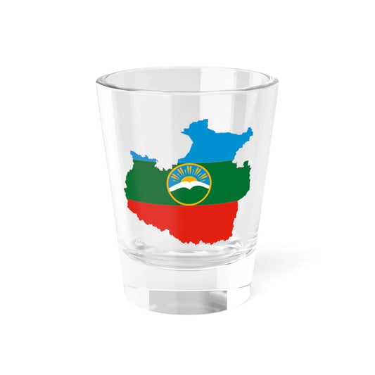 Flag-map of Karachay-Cherkess (Russia) Shot Glass 1.5oz 1.5oz - Go Mug Yourself