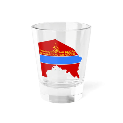 Flag-map of Karakalpak ASSR (Uzbekistan) Shot Glass 1.5oz 1.5oz - Go Mug Yourself