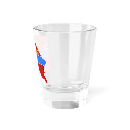 Flag-map of Karakalpak ASSR (Uzbekistan) Shot Glass 1.5oz - Go Mug Yourself
