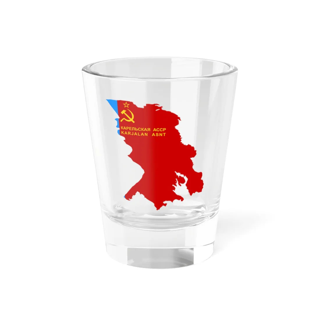 Flag-map of Karelian ASSR (Russia) Shot Glass 1.5oz 1.5oz - Go Mug Yourself