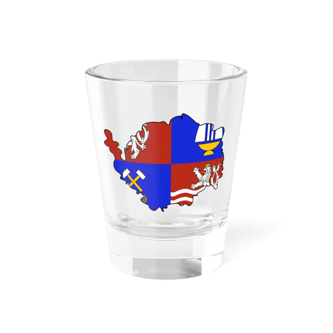 Flag-map of Karlovy Vary Region (Czech Republic) Shot Glass 1.5oz 1.5oz - Go Mug Yourself