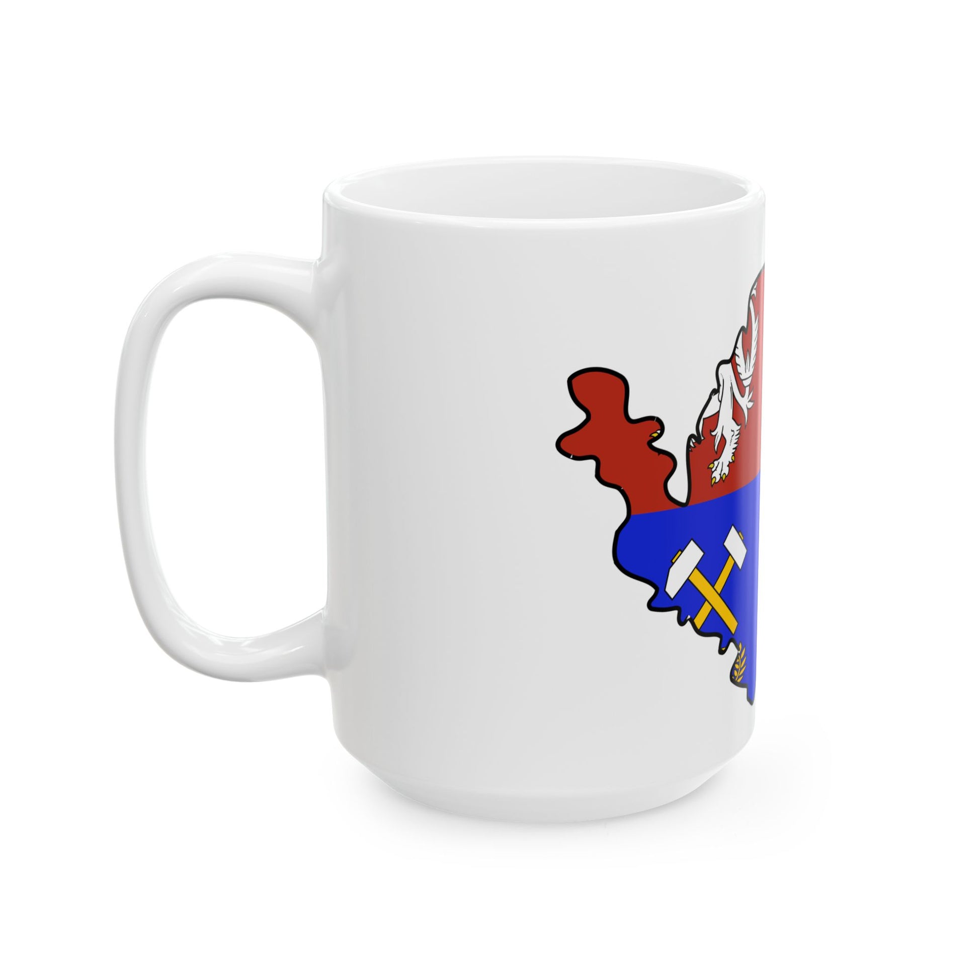 Flag-map of Karlovy Vary Region (Czech Republic) White Coffee Mug-Go Mug Yourself