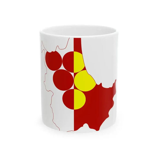 Flag map of Kavadarci Municipality (North Macedonia) White Coffee Mug 11oz - Go Mug Yourself