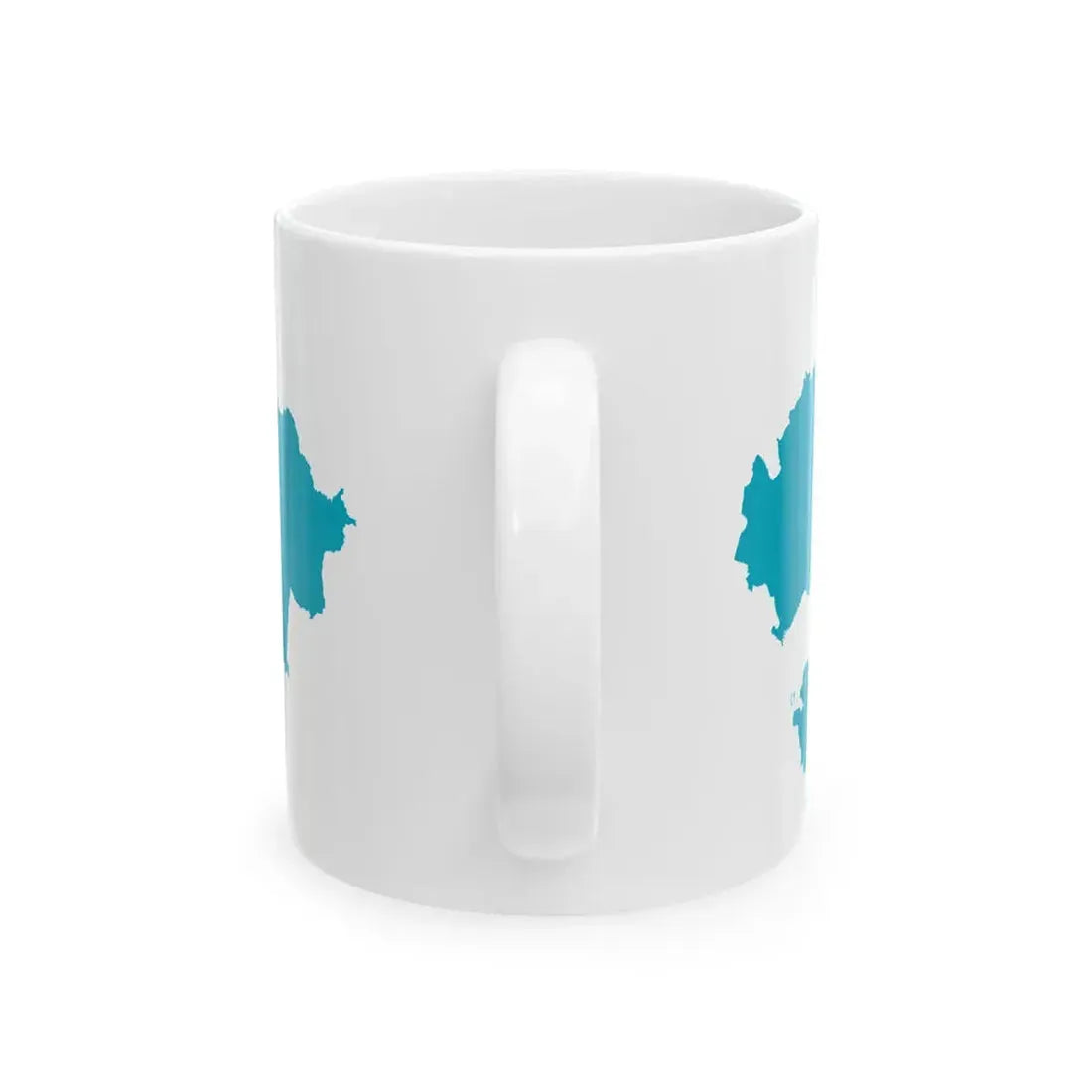 Flag-map of Kazakhstan precise boundaries (Kazakhstan) White Coffee Mug - Go Mug Yourself