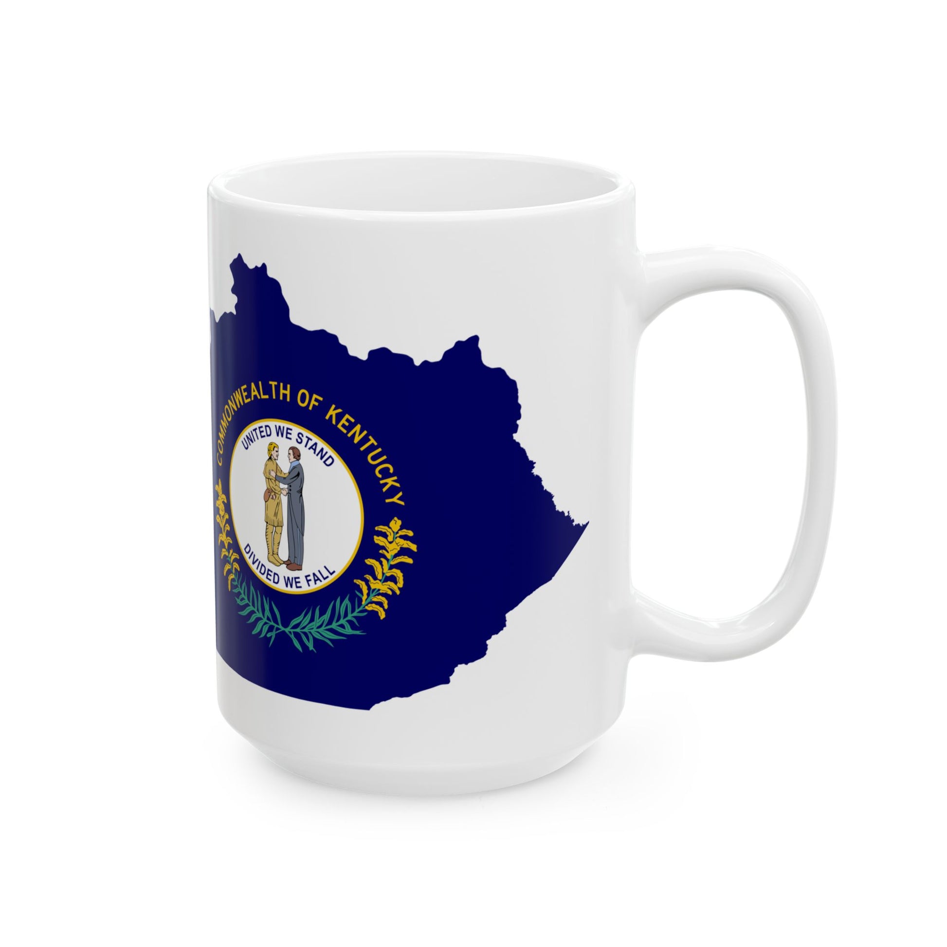 Flag-map of Kentucky (United States) White Coffee Mug-Go Mug Yourself