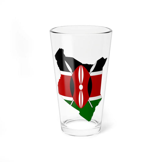 Flag map of Kenya (Kenya) Pint Glass 16oz 16oz - Go Mug Yourself
