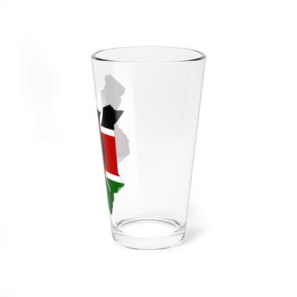 Flag map of Kenya (Kenya) Pint Glass 16oz - Go Mug Yourself