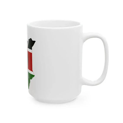 Flag map of Kenya (Kenya) White Coffee Mug - Go Mug Yourself