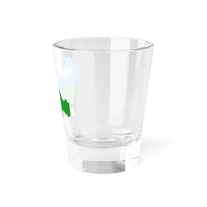 Flag-map of KhantyMansi Autonomous Okrug (Russia) Shot Glass 1.5oz - Go Mug Yourself