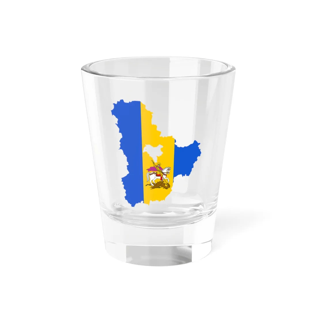 Flag-map of Kiev Oblast (Ukraine) Shot Glass 1.5oz 1.5oz - Go Mug Yourself