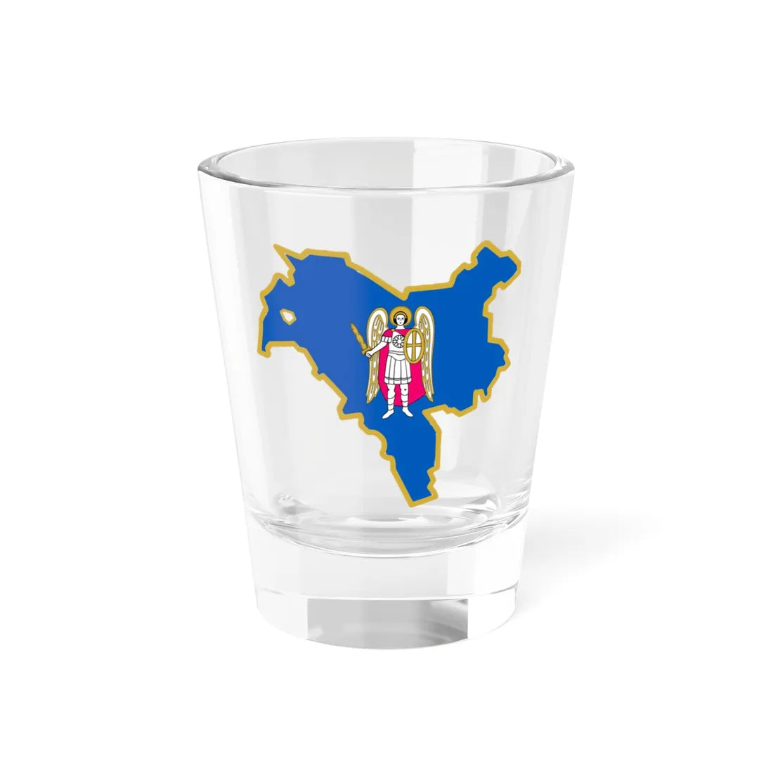 Flag-map of Kiev (Ukraine) Shot Glass 1.5oz 1.5oz - Go Mug Yourself