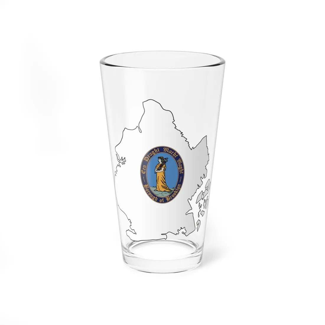 Flag-map of Kings County New York (United States) Pint Glass 16oz 16oz - Go Mug Yourself