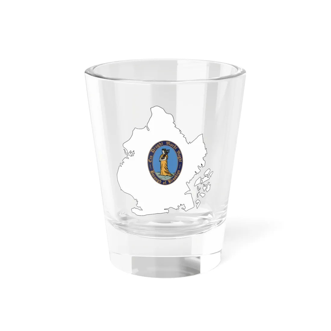 Flag-map of Kings County New York (United States) Shot Glass 1.5oz 1.5oz - Go Mug Yourself