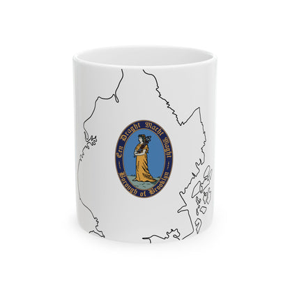 Flag-map of Kings County New York (United States) White Coffee Mug-11oz-Go Mug Yourself