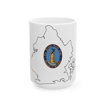 Flag-map of Kings County New York (United States) White Coffee Mug-15oz-Go Mug Yourself
