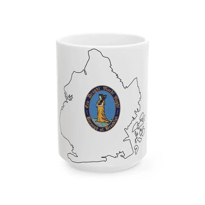 Flag-map of Kings County New York (United States) White Coffee Mug 15oz - Go Mug Yourself