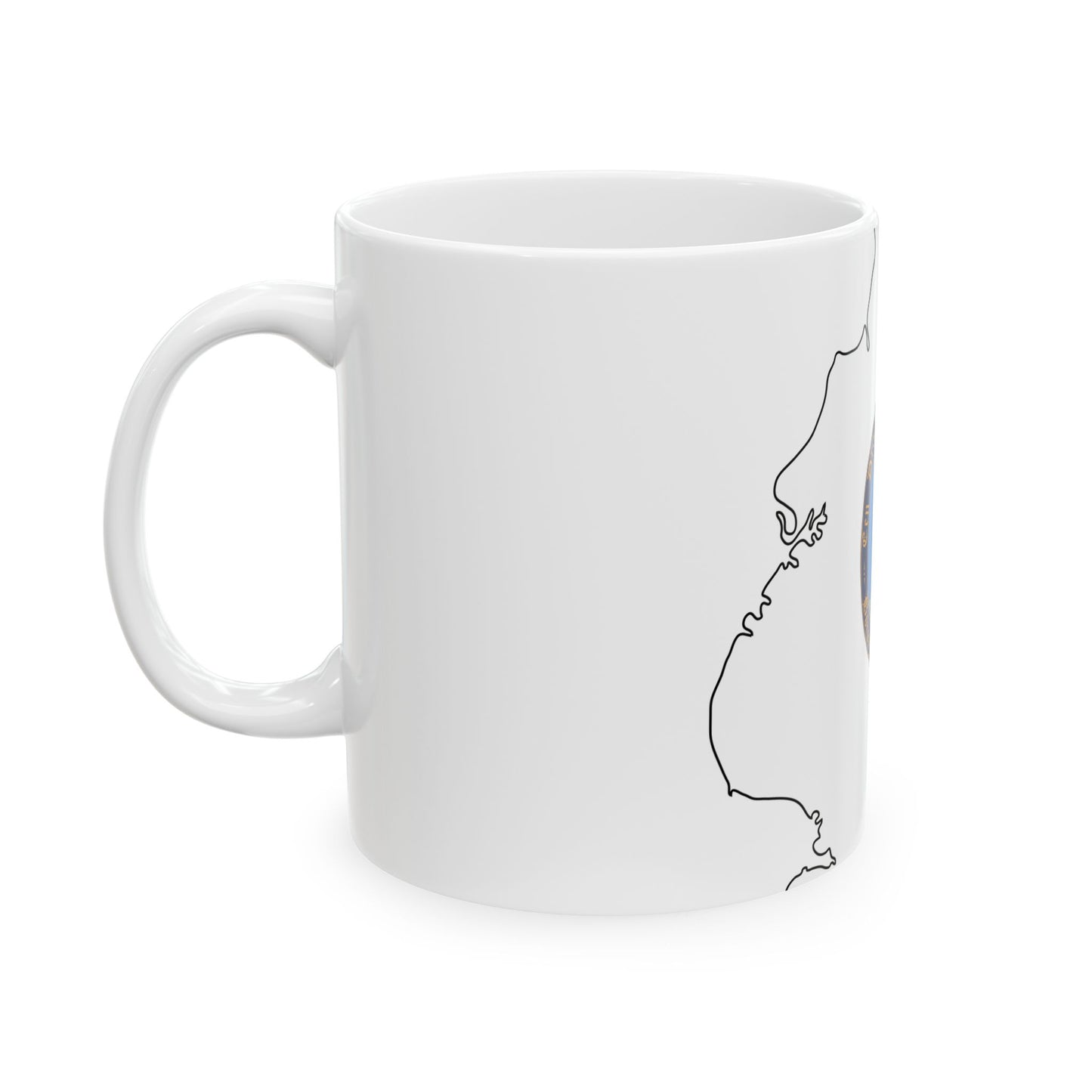 Flag-map of Kings County New York (United States) White Coffee Mug-Go Mug Yourself
