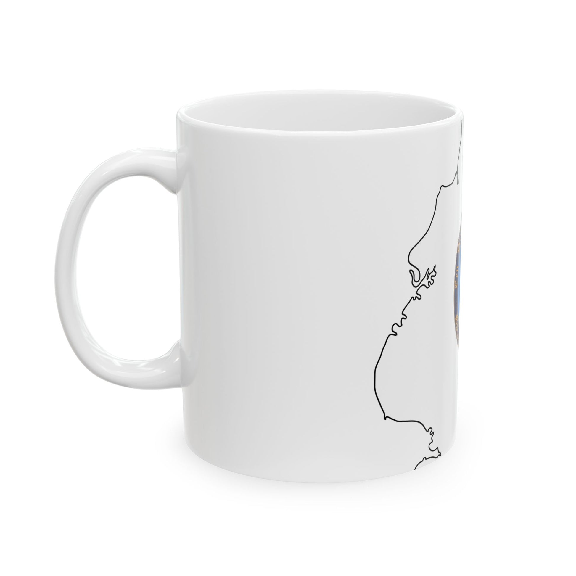 Flag-map of Kings County New York (United States) White Coffee Mug-Go Mug Yourself