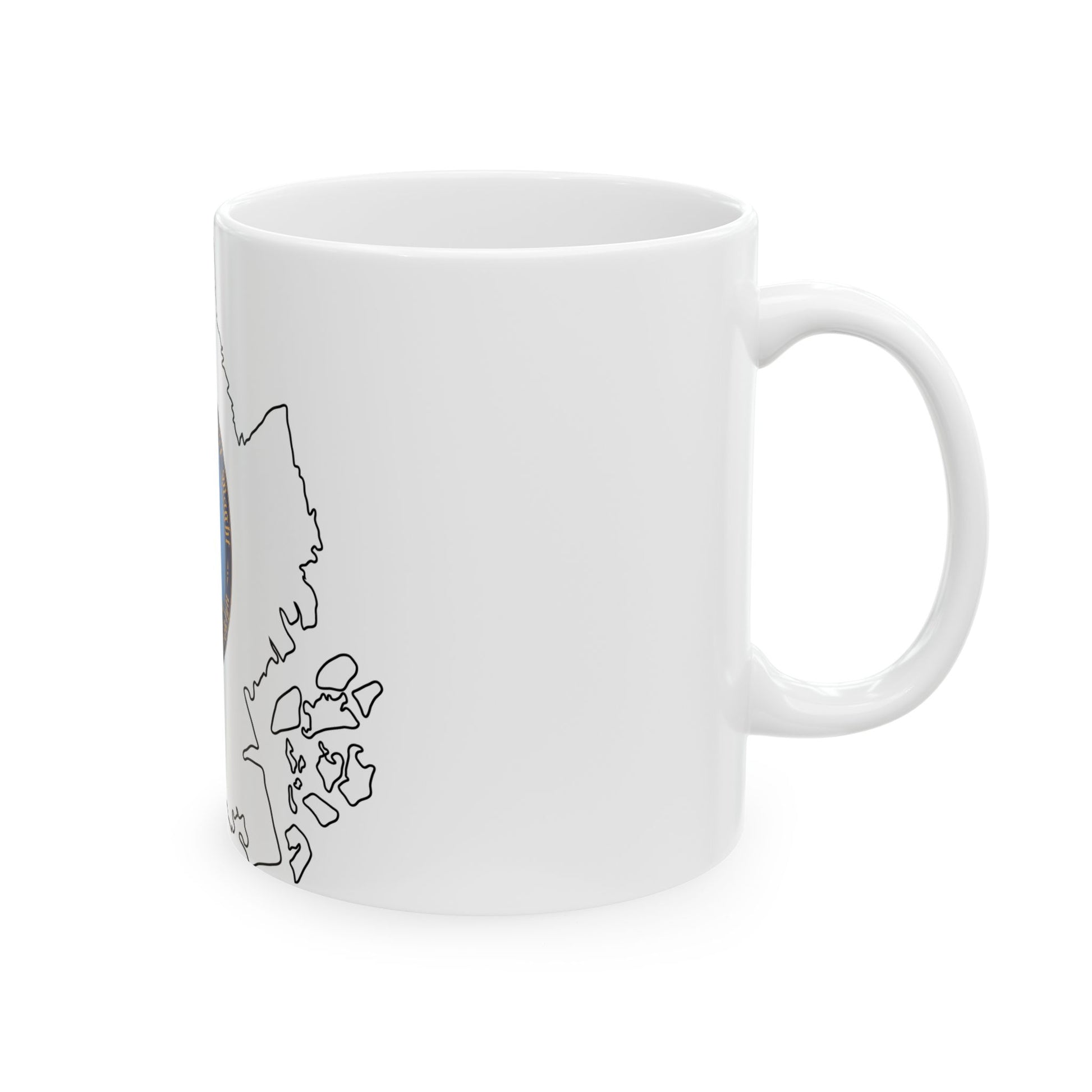 Flag-map of Kings County New York (United States) White Coffee Mug-Go Mug Yourself