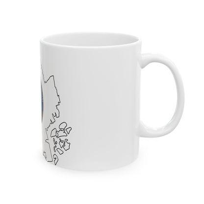 Flag-map of Kings County New York (United States) White Coffee Mug-Go Mug Yourself