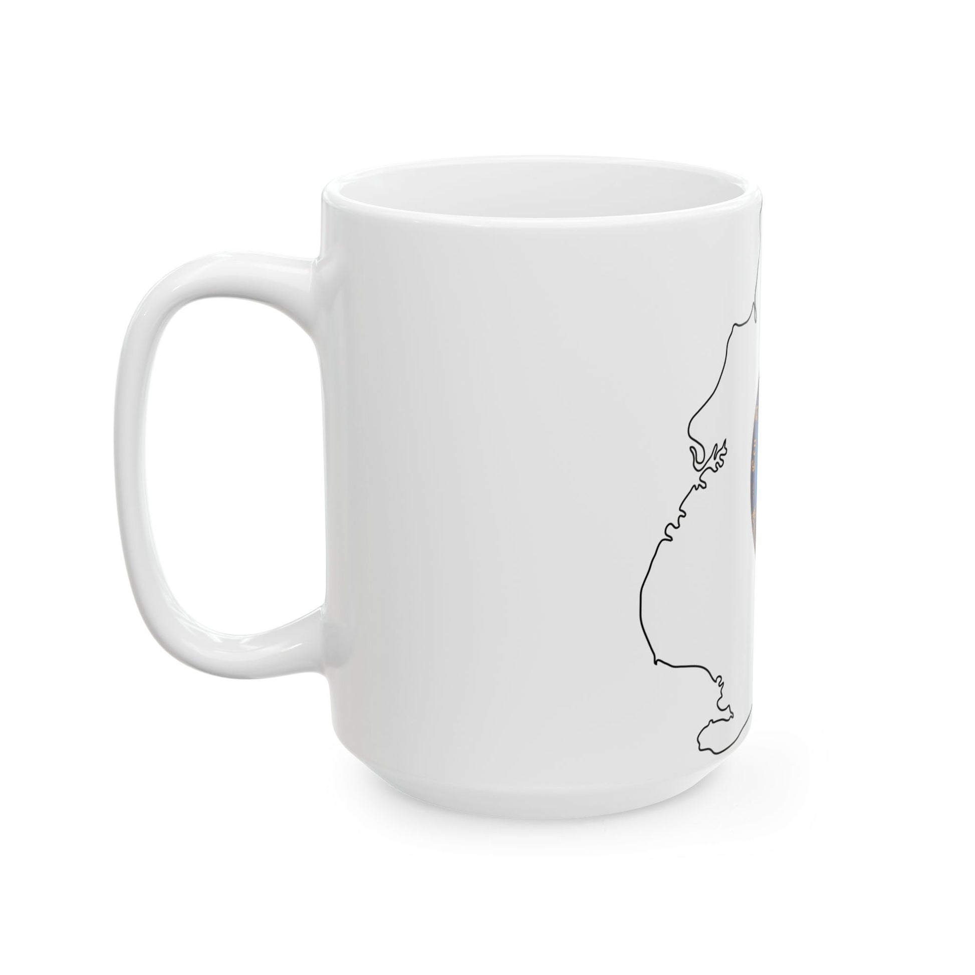 Flag-map of Kings County New York (United States) White Coffee Mug-Go Mug Yourself