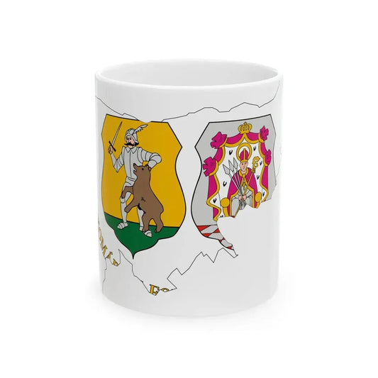 Flag-map of Komarom-Esztergom County (Hungary) White Coffee Mug 11oz - Go Mug Yourself