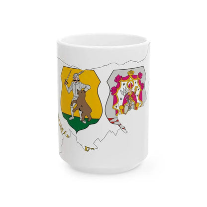 Flag-map of Komarom-Esztergom County (Hungary) White Coffee Mug 15oz - Go Mug Yourself