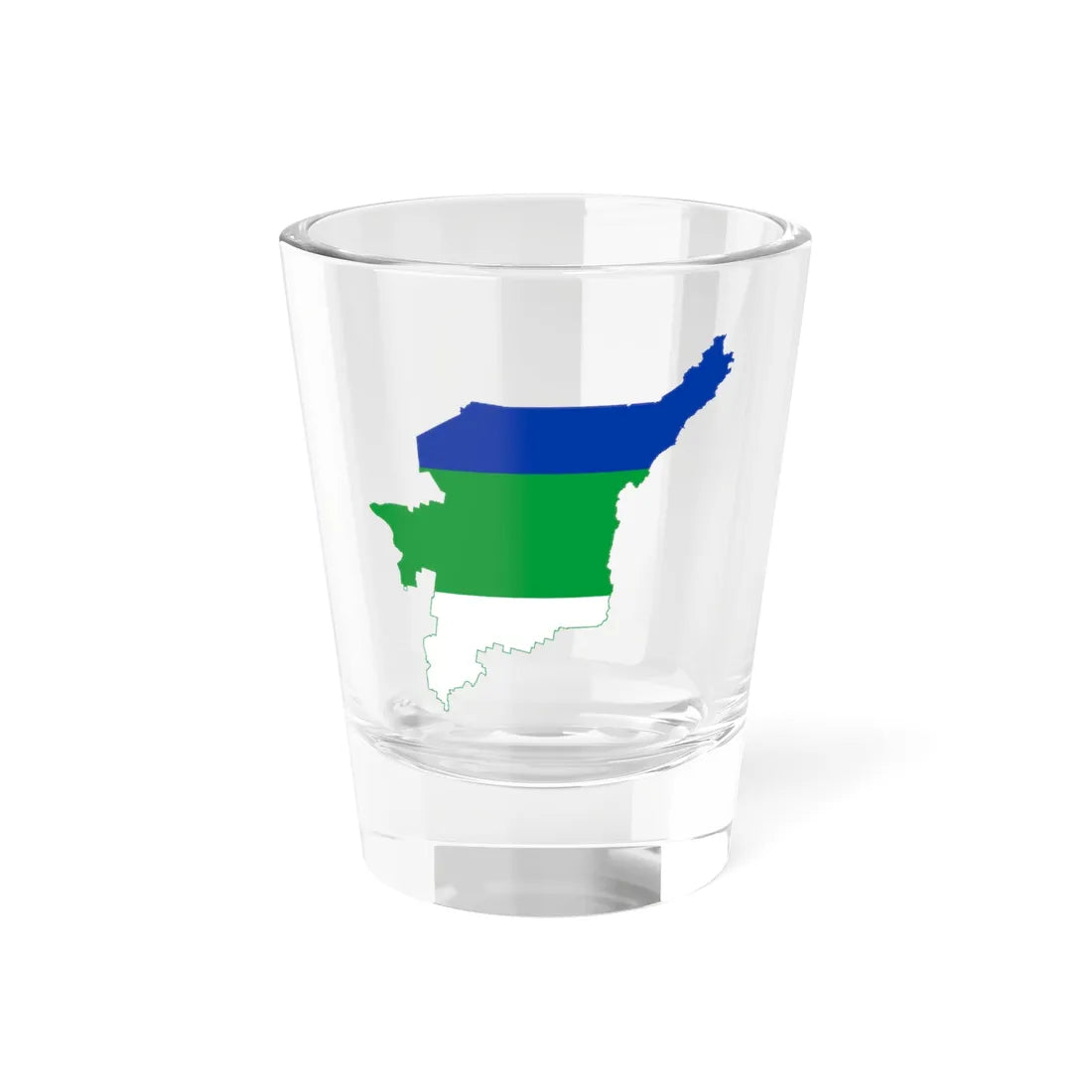 Flag-map of Komi Republic (Russia) Shot Glass 1.5oz 1.5oz - Go Mug Yourself