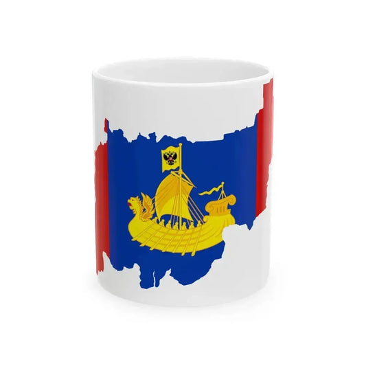 Flag map of Kostroma Oblast (Russia) White Coffee Mug 11oz - Go Mug Yourself