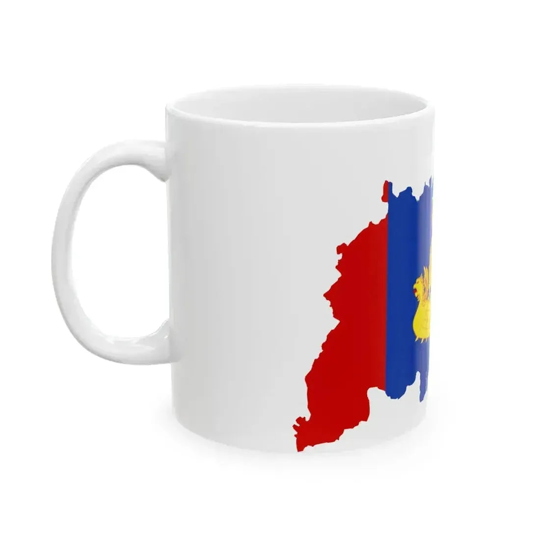 Flag map of Kostroma Oblast (Russia) White Coffee Mug - Go Mug Yourself