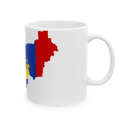 Flag map of Kostroma Oblast (Russia) White Coffee Mug - Go Mug Yourself