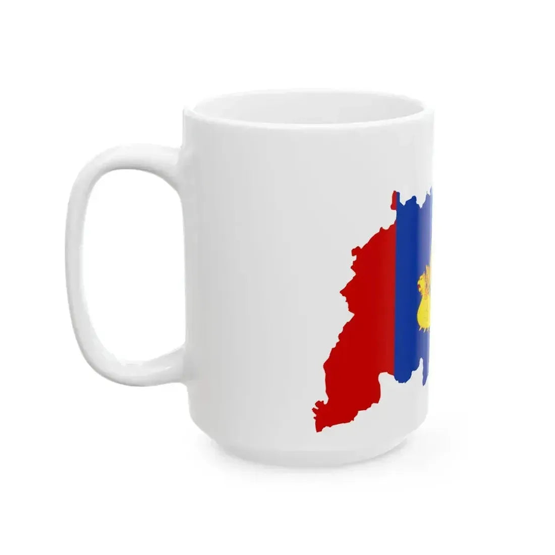 Flag map of Kostroma Oblast (Russia) White Coffee Mug - Go Mug Yourself