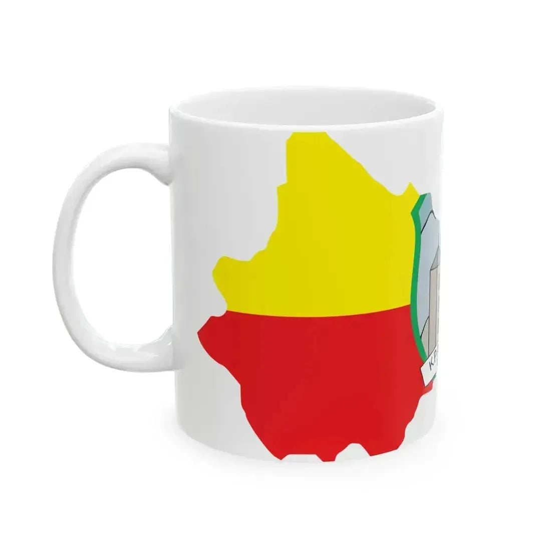 Flag map of Kratovo Municipality (North Macedonia) White Coffee Mug - Go Mug Yourself