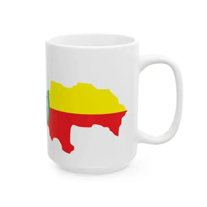 Flag map of Kratovo Municipality (North Macedonia) White Coffee Mug - Go Mug Yourself
