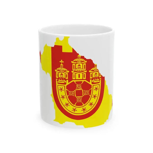Flag map of Kriva Palanka Municipality (North Macedonia) White Coffee Mug 11oz - Go Mug Yourself