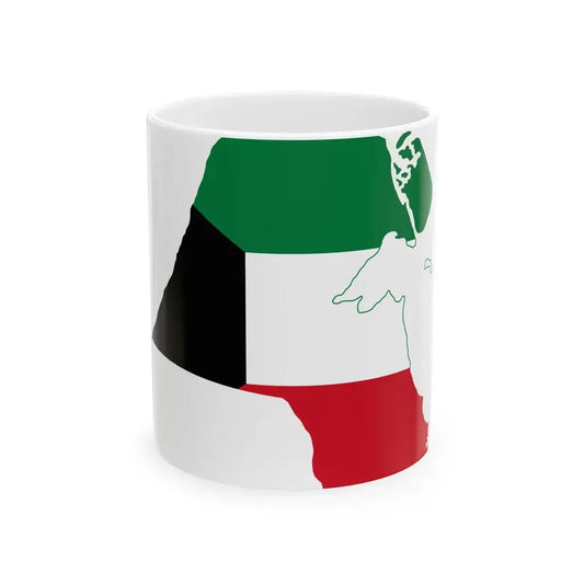 Flag-map of Kuwait (Kuwait) White Coffee Mug 11oz - Go Mug Yourself
