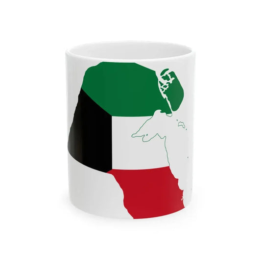 Flag-map of Kuwait with islands (Kuwait) White Coffee Mug 11oz - Go Mug Yourself