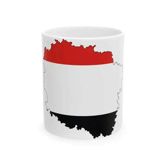 Flag map of Kuyavian-Pomeranian Voivodeship (Poland) White Coffee Mug 11oz - Go Mug Yourself