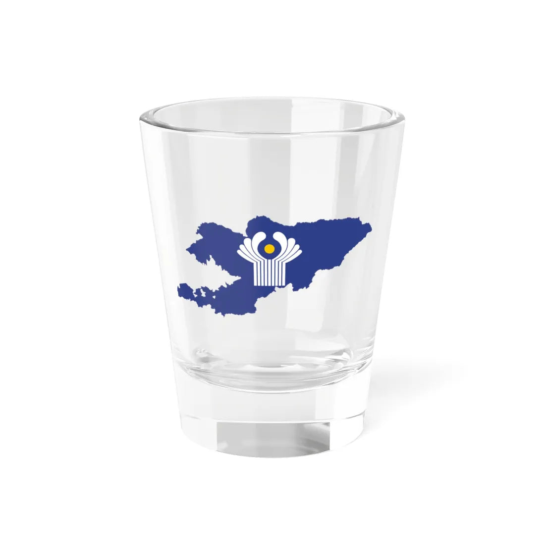 Flag-map of Kyrgyzstan CIS (Kyrgyzstan) Shot Glass 1.5oz 1.5oz - Go Mug Yourself