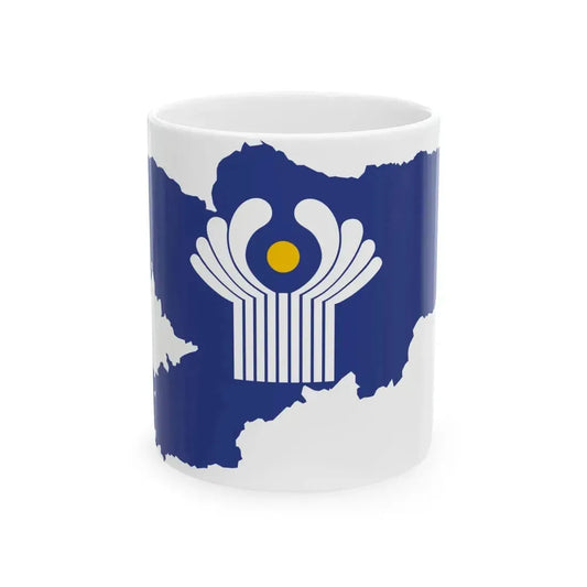 Flag-map of Kyrgyzstan CIS (Kyrgyzstan) White Coffee Mug 11oz - Go Mug Yourself