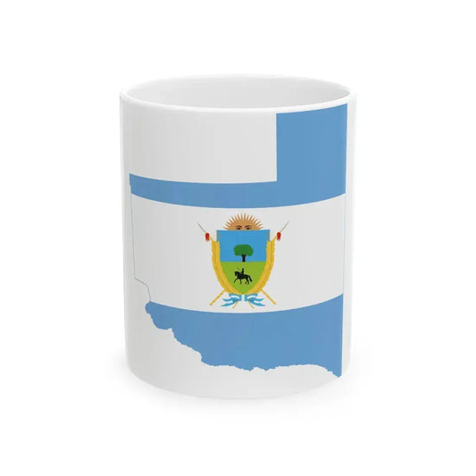 Flag-map of La Pampa Province (Argentina) White Coffee Mug 11oz - Go Mug Yourself