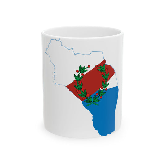 Flag-map of La Rioja Province Argentina (Argentina) White Coffee Mug-11oz-Go Mug Yourself