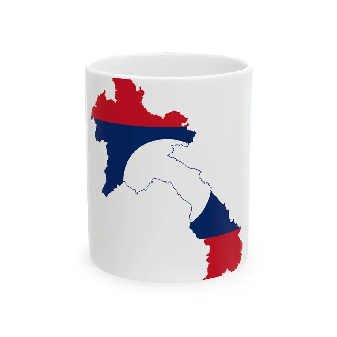 Flag-map of Laos (Laos) White Coffee Mug 11oz - Go Mug Yourself