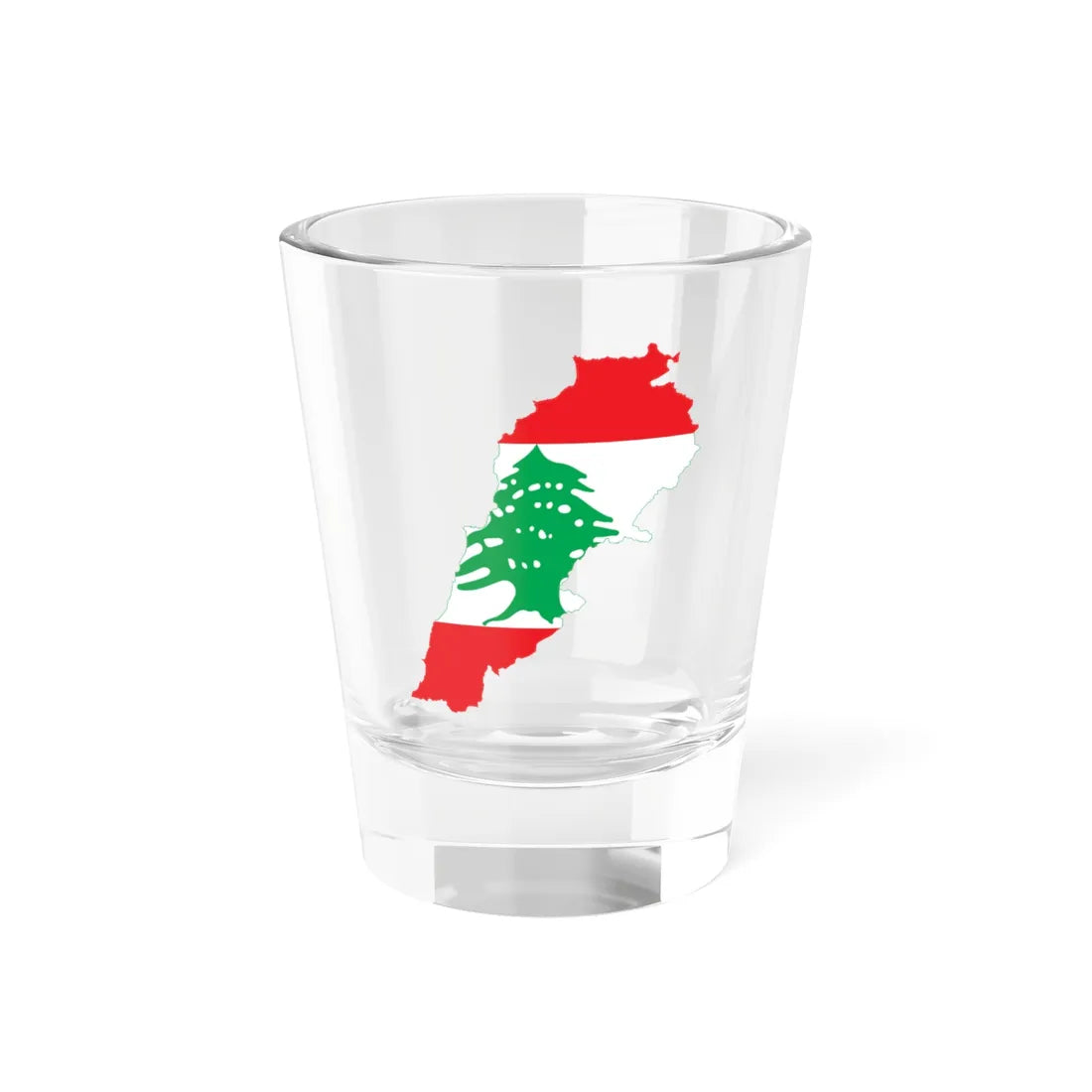 Flag-map of Lebanon (Lebanon) Shot Glass 1.5oz 1.5oz - Go Mug Yourself